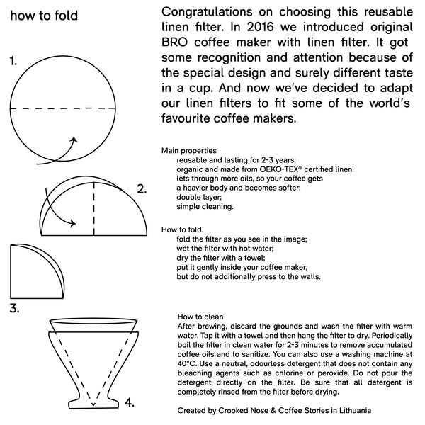 Daugkartinio naudojimo lininis filtras "Chemex" kavinukui