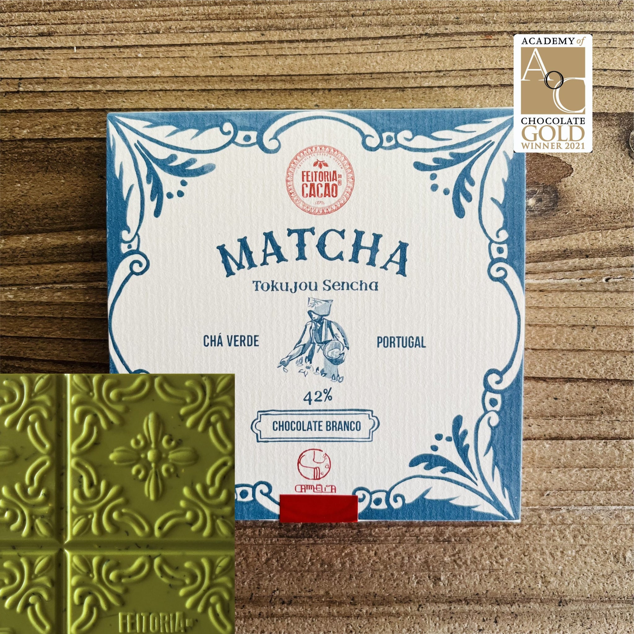 Baltasis šokoladas su žalia arbata MATCHA - FEITORIA DO CACAO