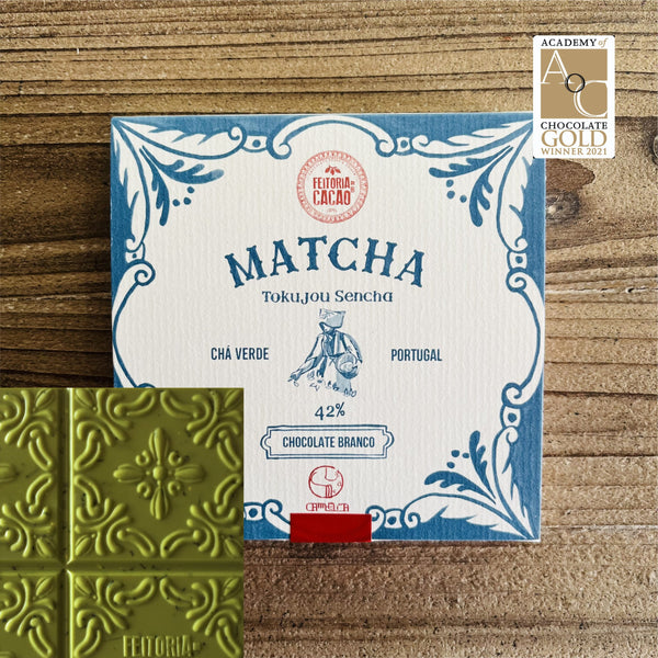 Baltasis šokoladas su žalia arbata MATCHA - FEITORIA DO CACAO